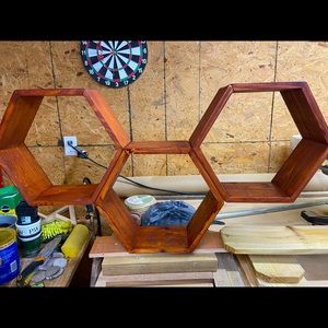 Custom hexagon shelf